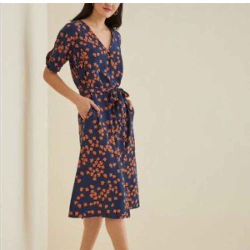 Amour Vert Silk Floral Wrap Dress